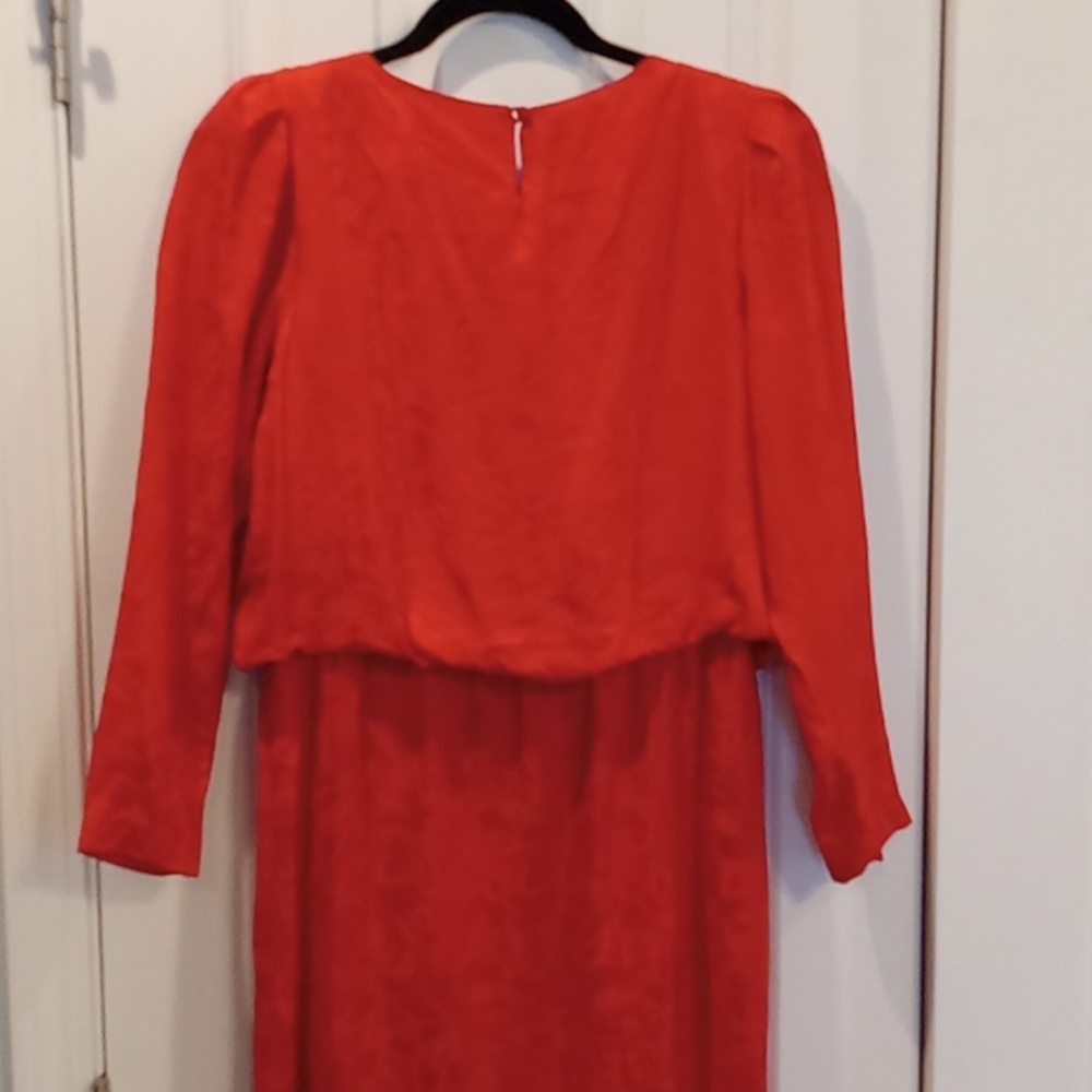 Silk Studio Women's Red Long Sleeve Dress - Picture 5 of 7